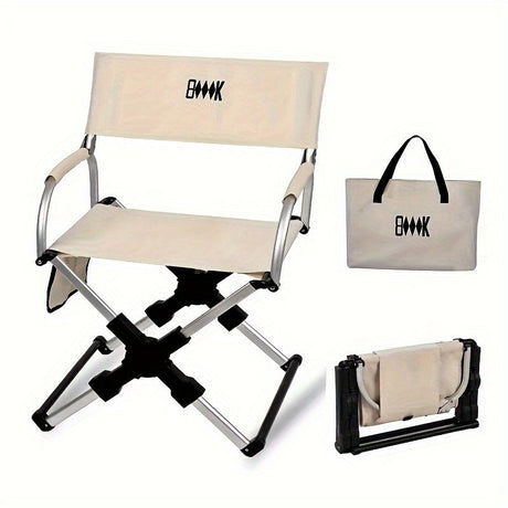 Folding camping chair, portable outdoor seat, camping furniture, lightweight folding chair, comes with carrying bag, Australian outdoor gear - black
