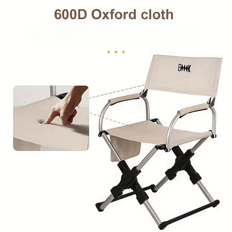 Folding camping chair, portable outdoor seat, camping furniture, lightweight folding chair, comes with carrying bag, Australian outdoor gear - black