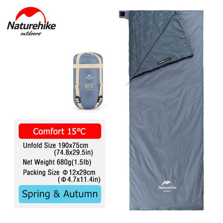 Naturehike Camping Sleeping Bag 15°C Lightweight Compact for Spring Autumn