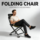 Black folding camping chair, outdoor chair, portable chair, sturdy camping chair, comfortable camping chair, camping furniture Australia