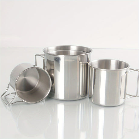 SUS304, outdoor cup set, camping cups, stainless steel cups, outdoor drinking vessels, mesh storage bag, Australian camping gear, family camping cups, stainless steel tumblers, picnic cups