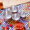 SUS304, outdoor cup set, camping cups, stainless steel cups, outdoor drinking vessels, mesh storage bag, Australian camping gear, family camping cups, stainless steel tumblers, picnic cups