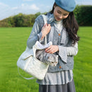 Gray White cat carrier bag, cat transportation, quilted cat carrier, cat travel, pet care, cat supplies, Australian pet carrier, cat travel bag