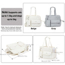 Gray White cat carrier bag, cat transportation, quilted cat carrier, cat travel, pet care, cat supplies, Australian pet carrier, cat travel bag