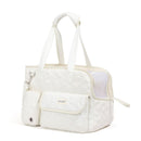 White cat carrier bag, cat transportation, quilted cat carrier, cat travel, pet care, cat supplies, Australian pet carrier, cat travel bag