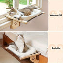 cat window perch, extended metal hooks, cat furniture, cat window bed, cat window lounger, Australian cat products, window sill cat perch, wooden cat window seat