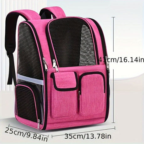 Dog Carrier Backpack Pet Transport Bag Travel Accessory For Dogs Dog Supplies - Blue - Size routine