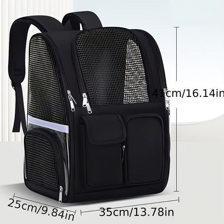 Dog Carrier Backpack Pet Transport Bag Travel Accessory For Dogs Dog Supplies - Red - Size routine