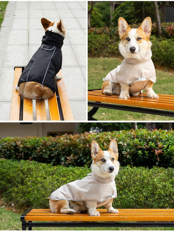 Waterproof Dog Poncho Reflective Dog Cape Dog Rainwear Pet Waterproof Clothing - Black - Size 2XL-8-12kg