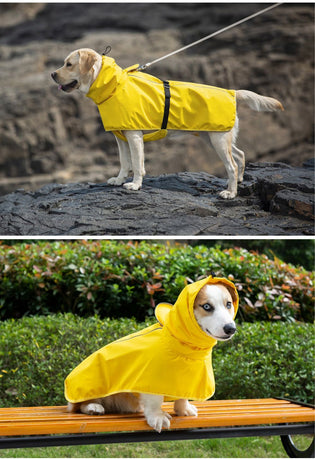 Waterproof Dog Poncho Reflective Dog Cape Dog Rainwear Pet Waterproof Clothing - Black - Size 2XL-8-12kg