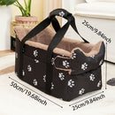 Portable Dog Carrier Dog Transport Box Furry Lining Dog Carrier High-Quality - Black - Size Regular