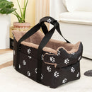 Portable Dog Carrier Dog Transport Box Furry Lining Dog Carrier High-Quality - Black - Size Regular