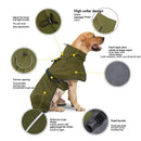 Dog Coat Warm-Lined Waterproof Medium-Large Dog Reflective Dog Coat Winter Dog - Black - Size XXL-33-40kg