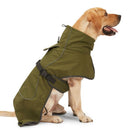 Dog Coat Warm-Lined Waterproof Medium-Large Dog Reflective Dog Coat Winter Dog - Dark Green - Size L-20-26kg
