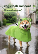 Dog Raincoat Shiba Inu Raincoat Corgi Raincoat Frog-Themed Dog Clothing - Green - Size XL-17-20kg