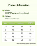 Dog Raincoat Shiba Inu Raincoat Corgi Raincoat Frog-Themed Dog Clothing - Green - Size XS-4-7.5kg