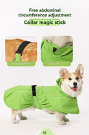 Dog Raincoat Shiba Inu Raincoat Corgi Raincoat Frog-Themed Dog Clothing - Green - Size XS-4-7.5kg