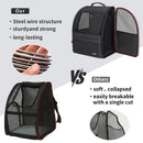 Black Blue dog carrier, skylight dog carrier, pet transport, small dog carrier, dog travel accessory, high-quality dog carrier, Australian pet carrier, small pet carrier