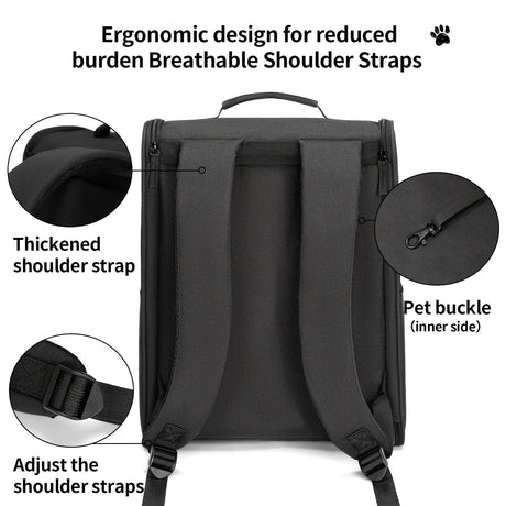 Black Blue dog carrier, skylight dog carrier, pet transport, small dog carrier, dog travel accessory, high-quality dog carrier, Australian pet carrier, small pet carrier