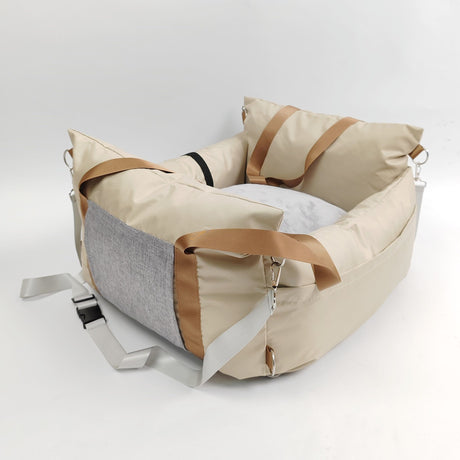 Black White car dog bed, dog carrier for car, pet travel accessories, dog transport in car, dog car seat, dog travel bed, Australian pet travel, secure dog carrier