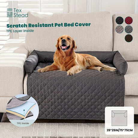 scratch resistant pet bed cover, dog bed cover, TPE pet bed cover, durable pet furniture protector, pet hair resistant cover, Australian pet accessories, couch protector for dogs, cat furniture cover