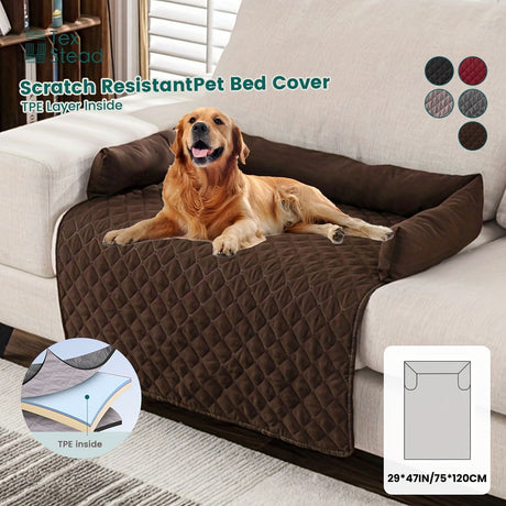 scratch resistant pet bed cover, dog bed cover, TPE pet bed cover, durable pet furniture protector, pet hair resistant cover, Australian pet accessories, couch protector for dogs, cat furniture cover