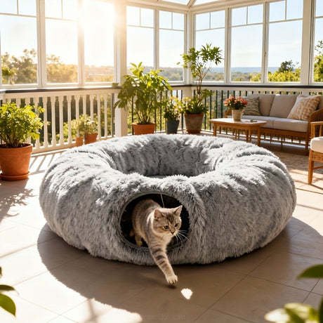 cat bed, fluffy cat bed, cat hide - away bed, multi - cat bed, pet furniture