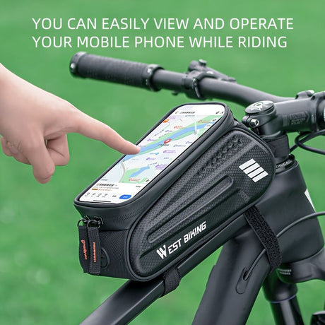 bicycle phone bag, headphone jack bike, bike phone mount, cycling phone holder, touchscreen bag, water-resistant bike bag