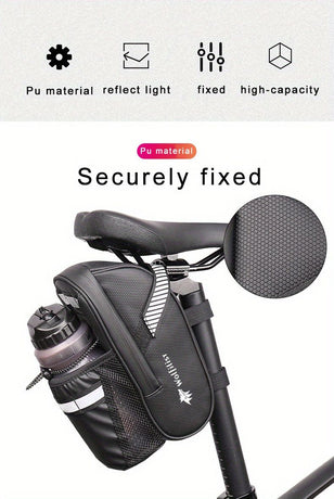 Bicycle Tail Bag with Quick Access Kettle Pocket & Reflective Safety Light