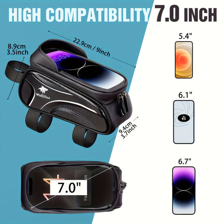 Bicycle Phone Bag for 7-Inch Devices, Durable Bike Accessory
