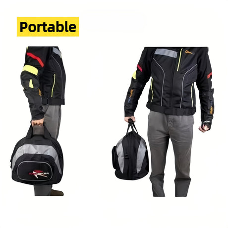 Black White motorcycle shoulder bag, Pro Biker bag, biking accessory, high-quality bag, durable bag, biker essentials, Australia biker gear, motorcycle storage bag
