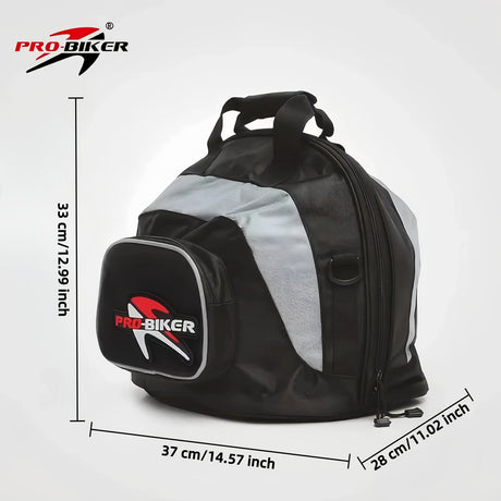 Black White motorcycle shoulder bag, Pro Biker bag, biking accessory, high-quality bag, durable bag, biker essentials, Australia biker gear, motorcycle storage bag