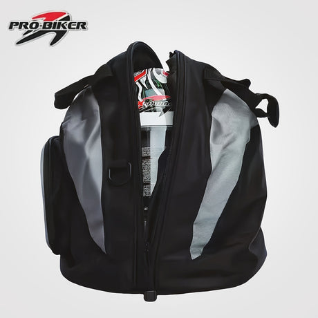 Black White motorcycle shoulder bag, Pro Biker bag, biking accessory, high-quality bag, durable bag, biker essentials, Australia biker gear, motorcycle storage bag