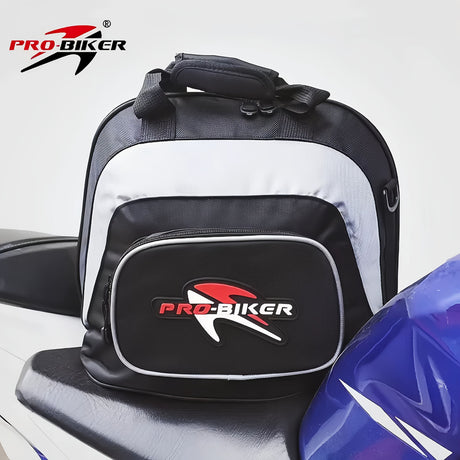 Black White motorcycle shoulder bag, Pro Biker bag, biking accessory, high-quality bag, durable bag, biker essentials, Australia biker gear, motorcycle storage bag