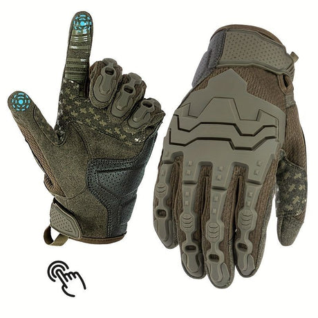 Men'S Full-Finger Gloves Tactical Gloves Touchscreen Gloves MTB Gloves Hiking - Camouflage - Size M