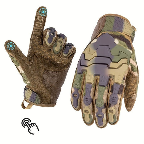 Men'S Full-Finger Gloves Tactical Gloves Touchscreen Gloves MTB Gloves Hiking - Camouflage - Size XL
