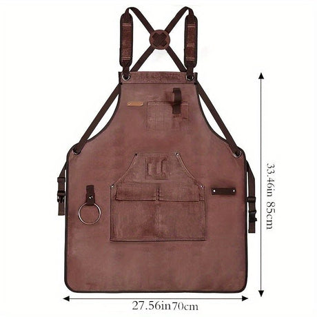 Waterproof Apron Utility Apron Work Apron Industrial Apron Tool Storage Apron - Camel - Size regular