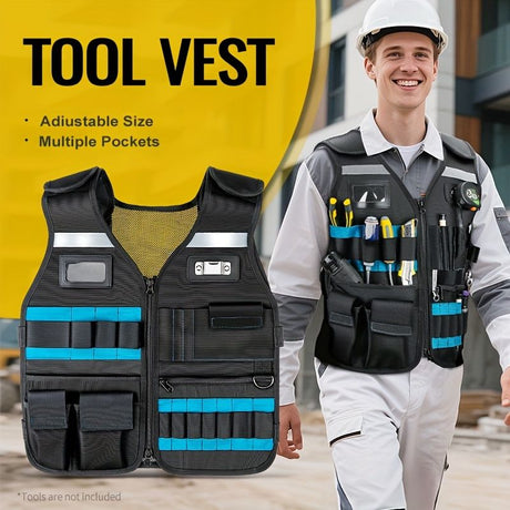 tool vest, multi pocket vest, industrial tool vest, work safety vest, tool storage vest, breathable work vest, australia tool vest, construction tool vest