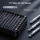 Black precision screwdriver set, drill bit set, DIY tools, professional tools, high-quality tools, electronics repair kit, compact tool set, durable screwdriver bits