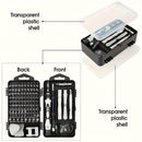 Black precision screwdriver set, drill bit set, DIY tools, professional tools, high-quality tools, electronics repair kit, compact tool set, durable screwdriver bits