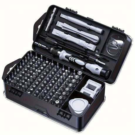 Black precision screwdriver set, drill bit set, DIY tools, professional tools, high-quality tools, electronics repair kit, compact tool set, durable screwdriver bits