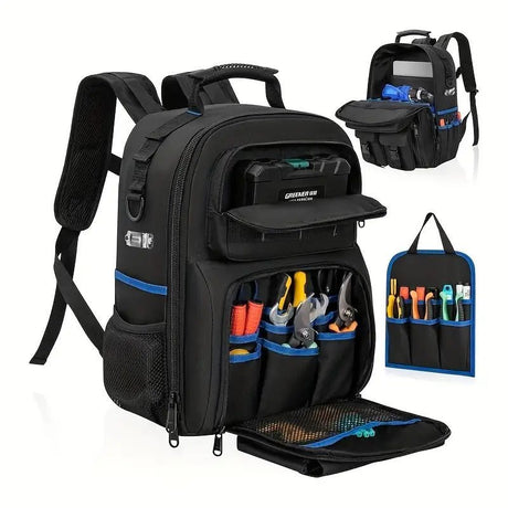 Tool Backpack Tool Storage Professional Tool Bag DIY Tool Backpack Tool - Black - Size regular
