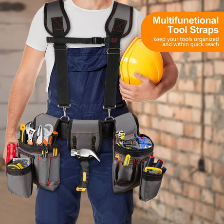 Tool Chest Suspenders Tool Storage Tool Organization Heavy Duty Suspenders - Gray - Size regular