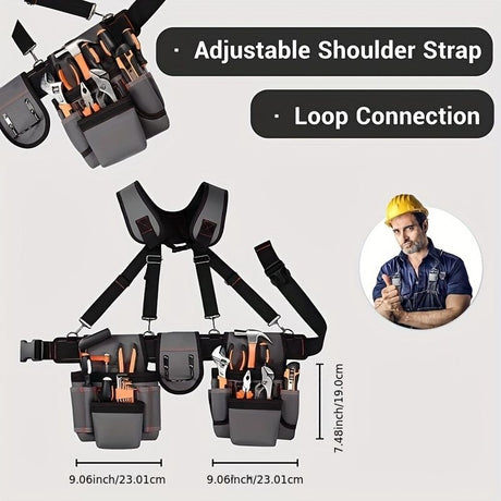 Tool Chest Suspenders Tool Storage Tool Organization Heavy Duty Suspenders - Gray - Size regular