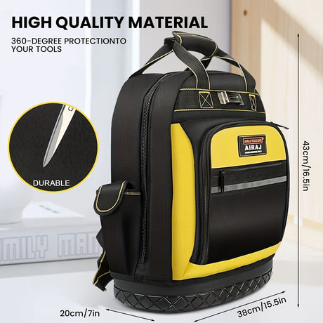 Tool Backpack Durable Tool Bag Organised Tool Storage Professional Tool - Black - Size regular