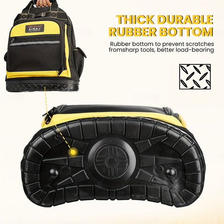 Tool Backpack Durable Tool Bag Organised Tool Storage Professional Tool - Black - Size regular