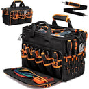Tool Bag Heavy-Duty Tool Storage Multiple Compartments Durable Tool Bag - Black - Size regular