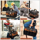 Tool Bag Heavy-Duty Tool Storage Multiple Compartments Durable Tool Bag - Black - Size regular
