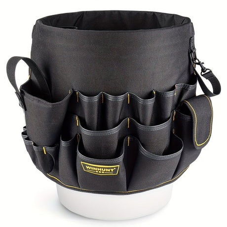 Black bucket tool organizer, tool storage, heavy duty tool organizer, multiple tool pockets, DIY tool storage, professional tool organizer, Australian tool storage