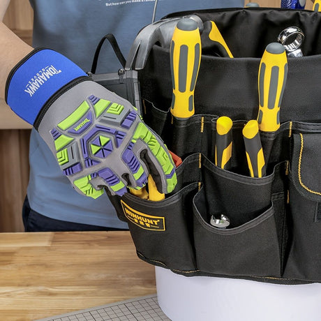 Black bucket tool organizer, tool storage, heavy duty tool organizer, multiple tool pockets, DIY tool storage, professional tool organizer, Australian tool storage